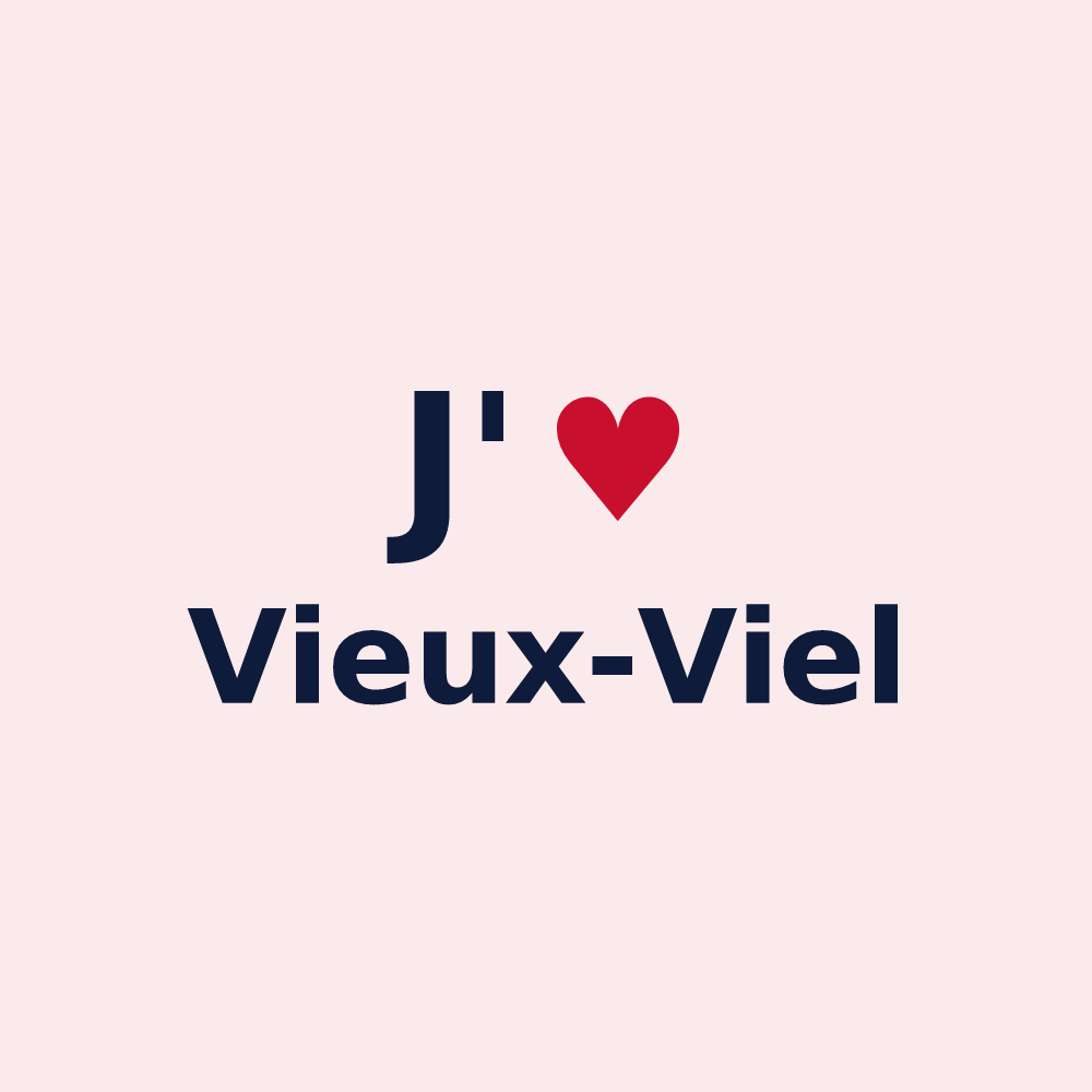 Magnet personnalisé Vieux-Viel — design « J'aime Vieux-Viel » imprimé sur le magnet