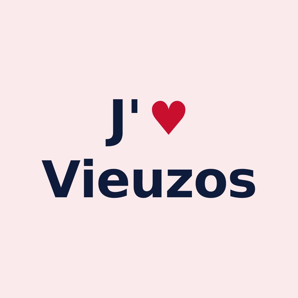 Magnet personnalisé Vieuzos — design « J'aime Vieuzos » imprimé sur le magnet