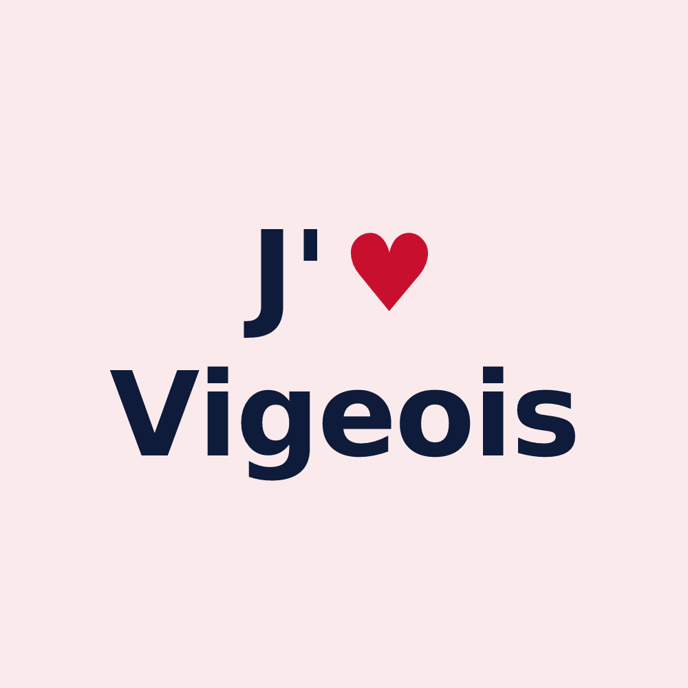 Magnet personnalisé Vigeois — design J'aime Vigeois
