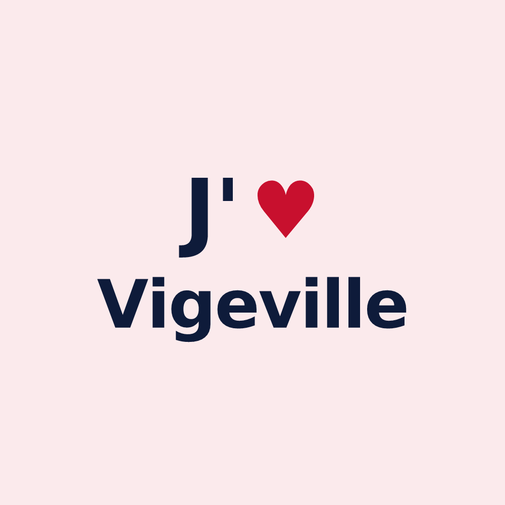 Magnet personnalisé Vigeville — design J'aime Vigeville