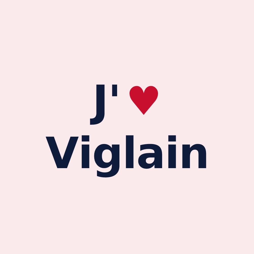 Magnet personnalisé Viglain — design J'aime Viglain