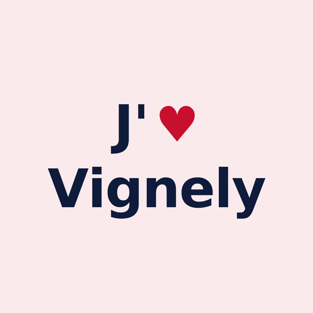 Magnet personnalisé Vignely — design J'aime Vignely