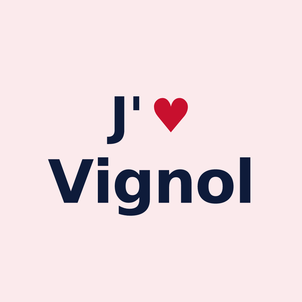 Magnet personnalisé Vignol — design J'aime Vignol