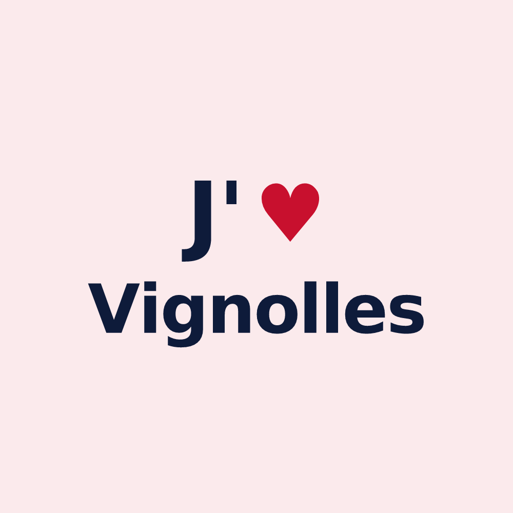 Magnet personnalisé Vignolles — design J'aime Vignolles