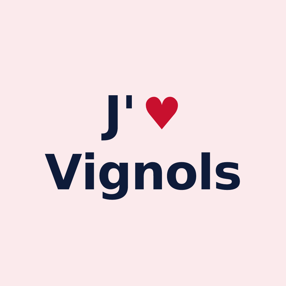 Magnet personnalisé Vignols — design J'aime Vignols