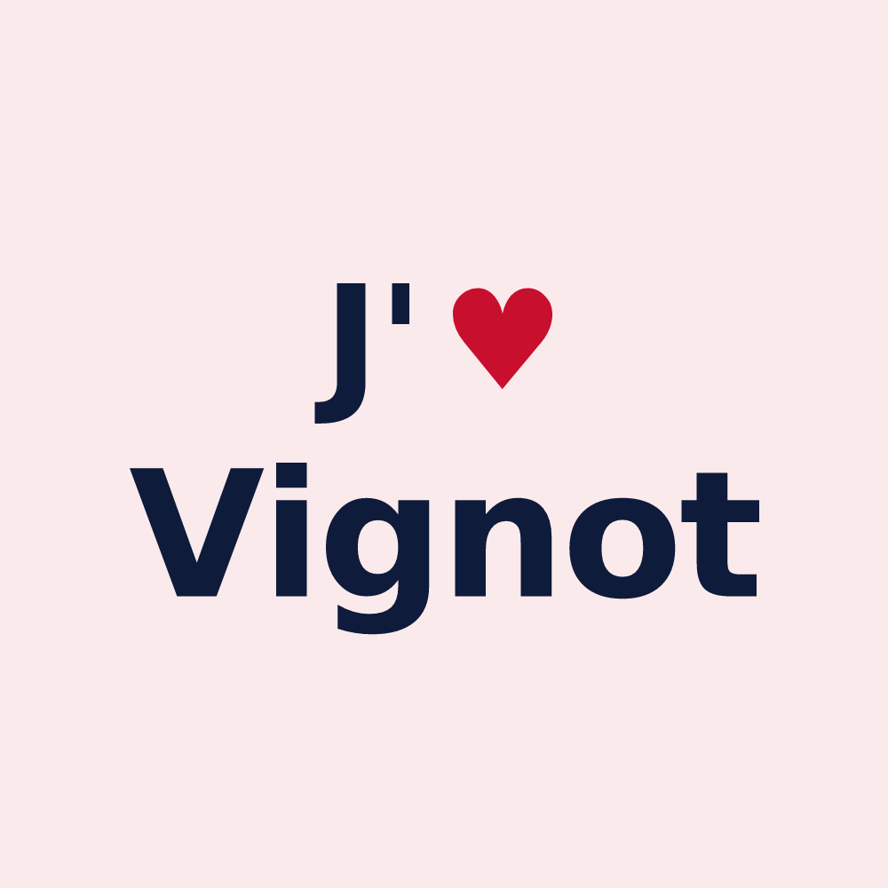 Magnet personnalisé Vignot — design J'aime Vignot