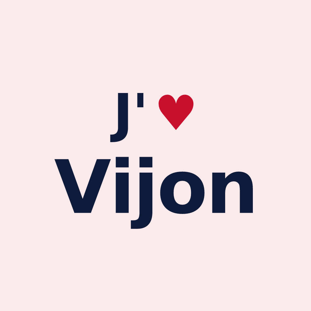 Magnet personnalisé Vijon — design J'aime Vijon