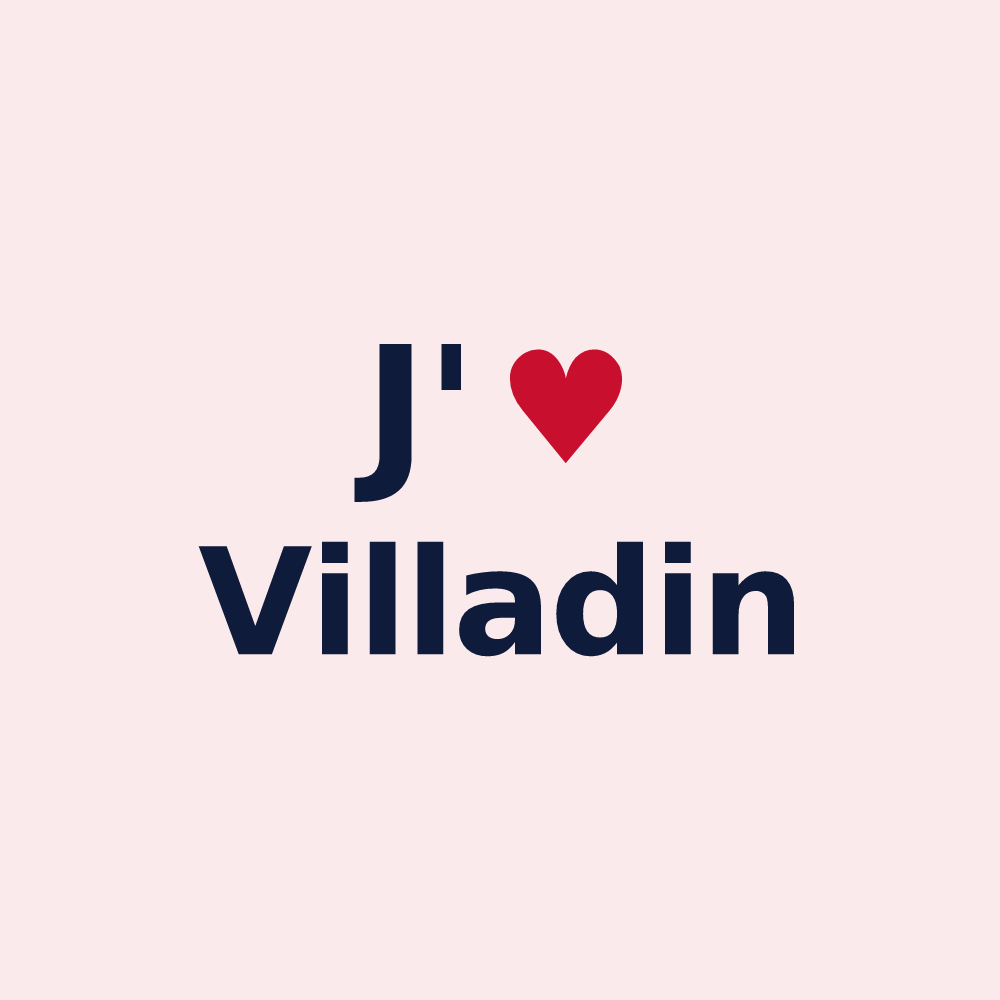 Magnet personnalisé Villadin — design J'aime Villadin
