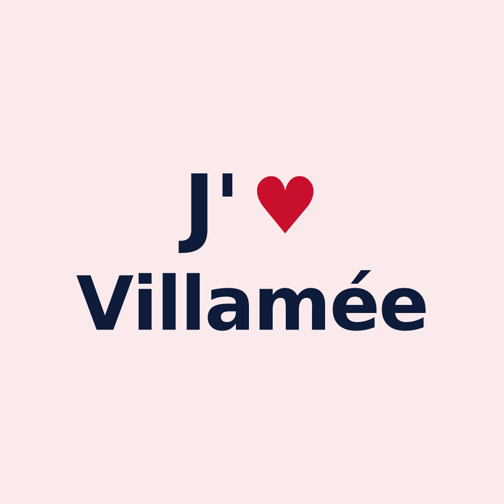 Magnet personnalisé Villamée — design J'aime Villamée