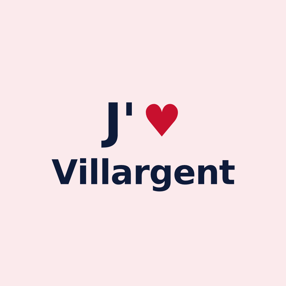 Magnet personnalisé Villargent — design « J'aime Villargent » imprimé sur le magnet