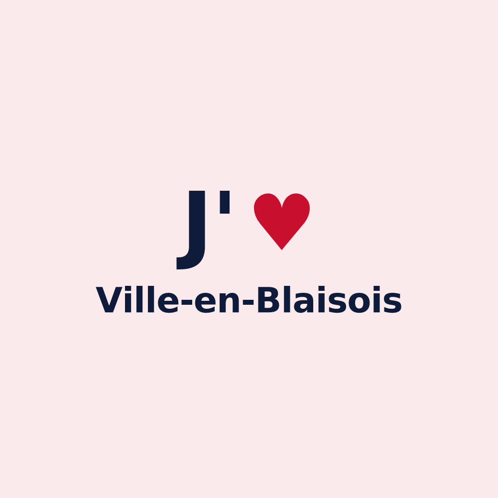 Magnet personnalisé Ville-en-Blaisois — design J'aime Ville-en-Blaisois