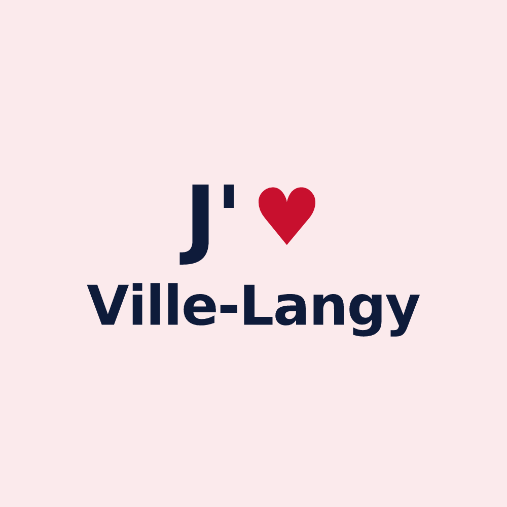 Magnet personnalisé Ville-Langy — design J'aime Ville-Langy