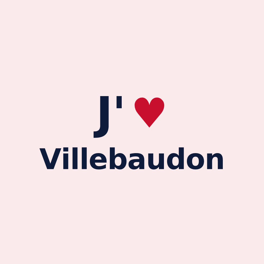 Magnet personnalisé Villebaudon — design J'aime Villebaudon