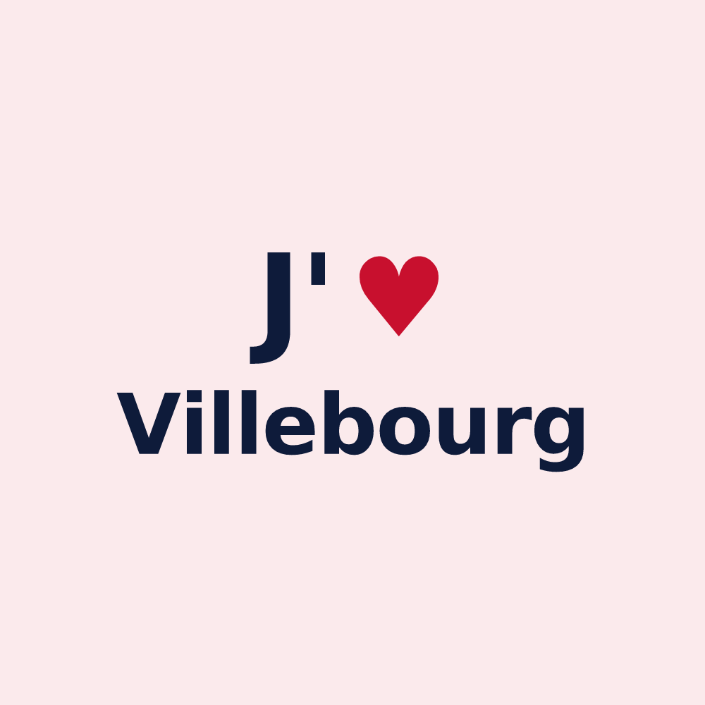 Magnet personnalisé Villebourg — design « J'aime Villebourg » imprimé sur le magnet