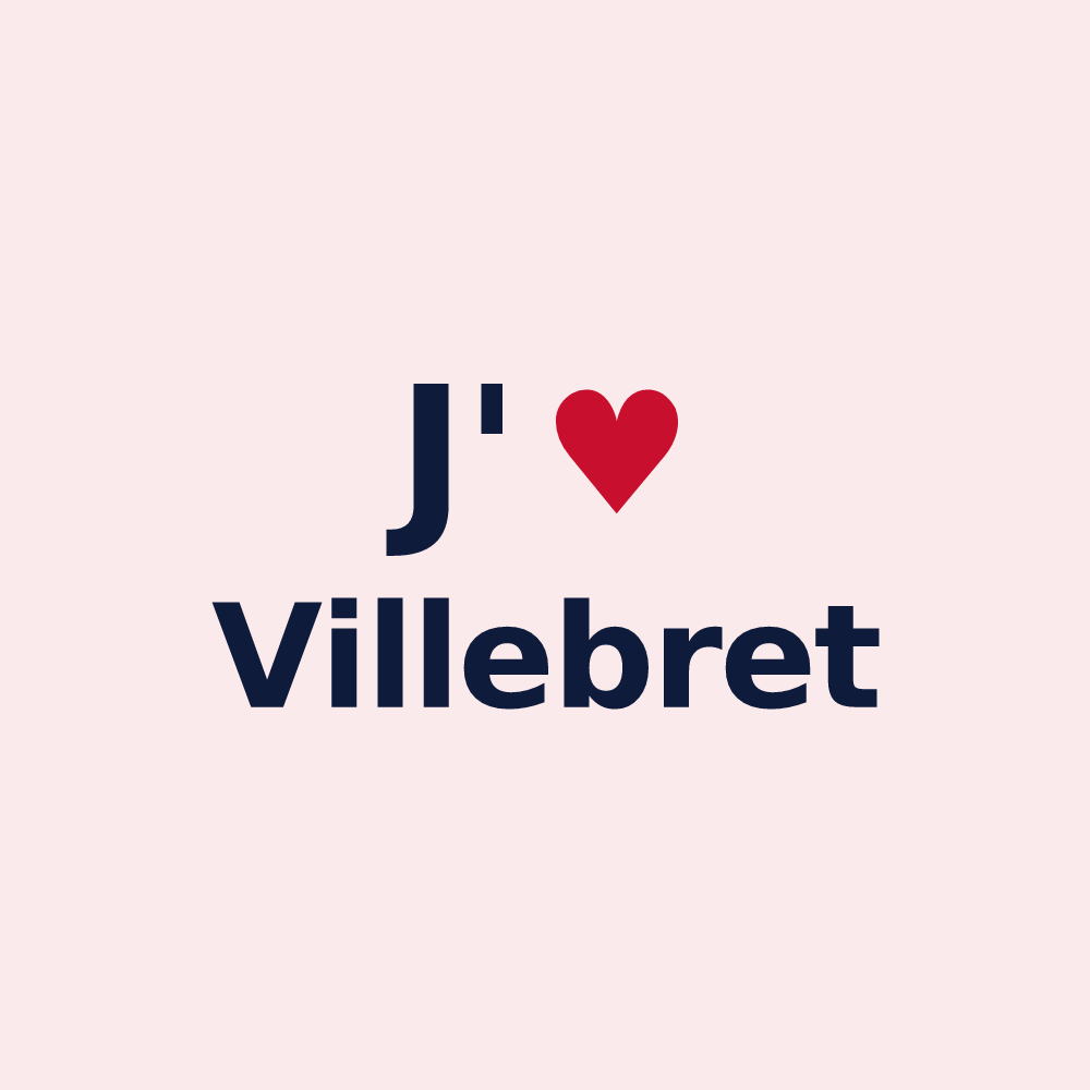 Magnet personnalisé Villebret — design J'aime Villebret