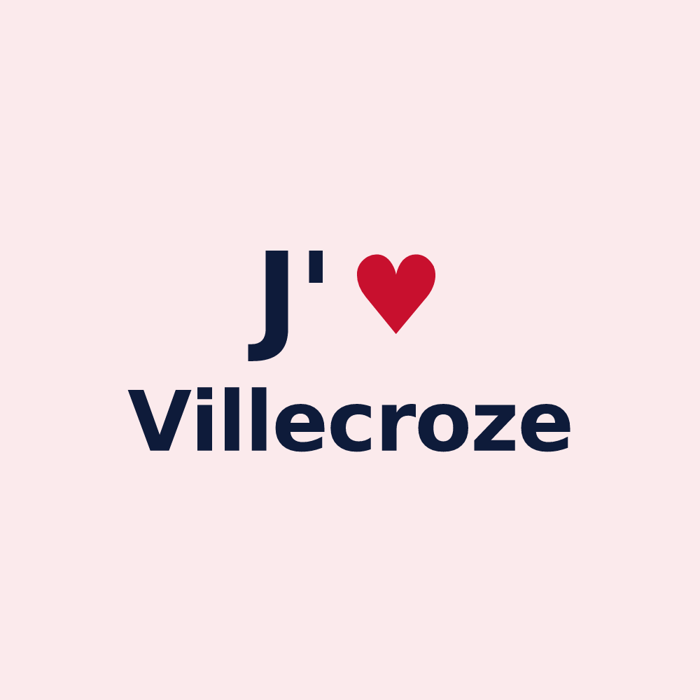 Magnet personnalisé Villecroze — design « J'aime Villecroze » imprimé sur le magnet