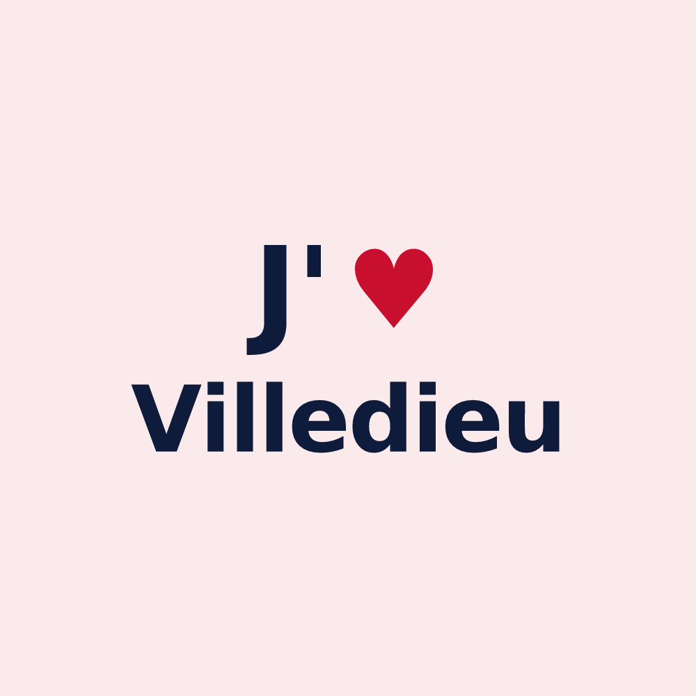 Magnet personnalisé Villedieu — design J'aime Villedieu