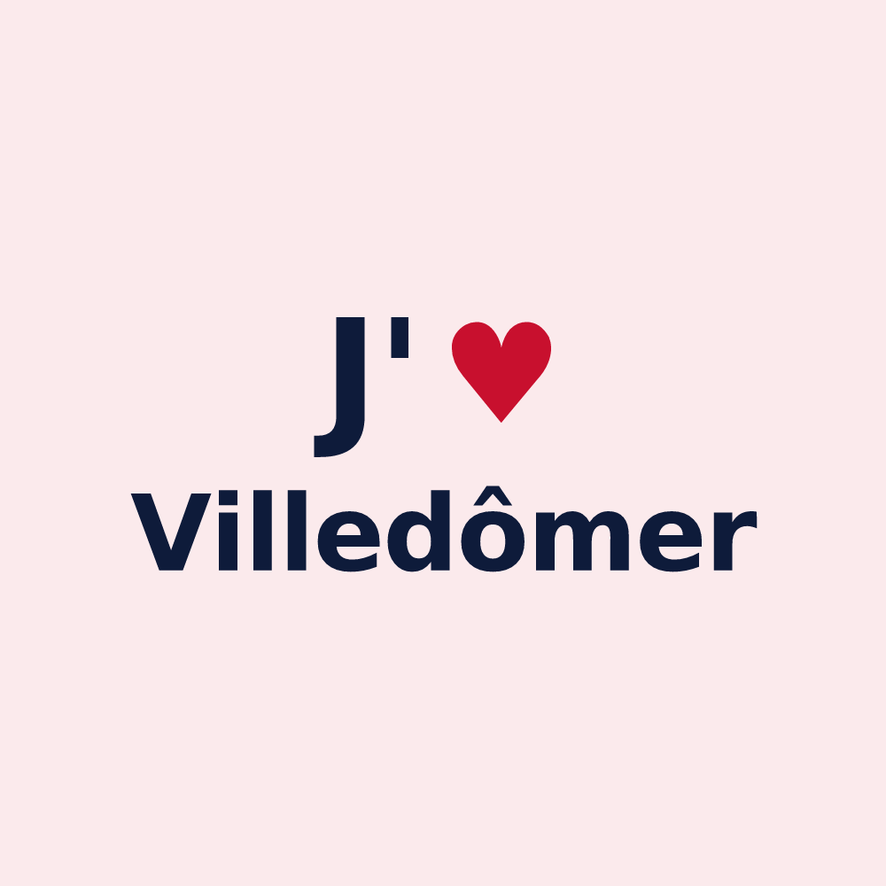 Magnet personnalisé Villedômer — design J'aime Villedômer