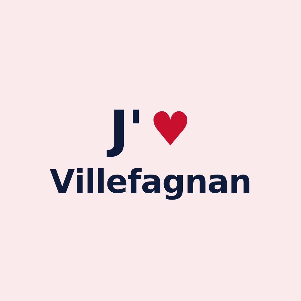 Magnet personnalisé Villefagnan — design J'aime Villefagnan
