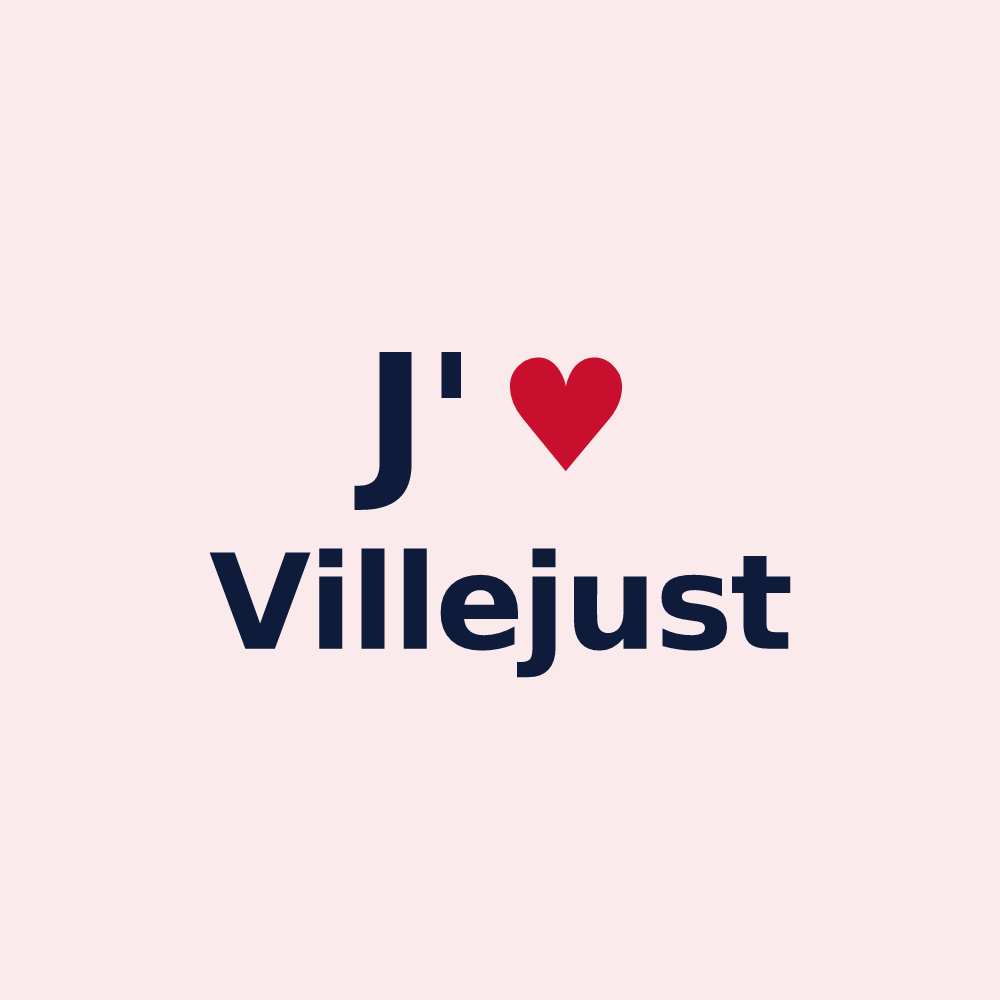 Magnet personnalisé Villejust — design J'aime Villejust