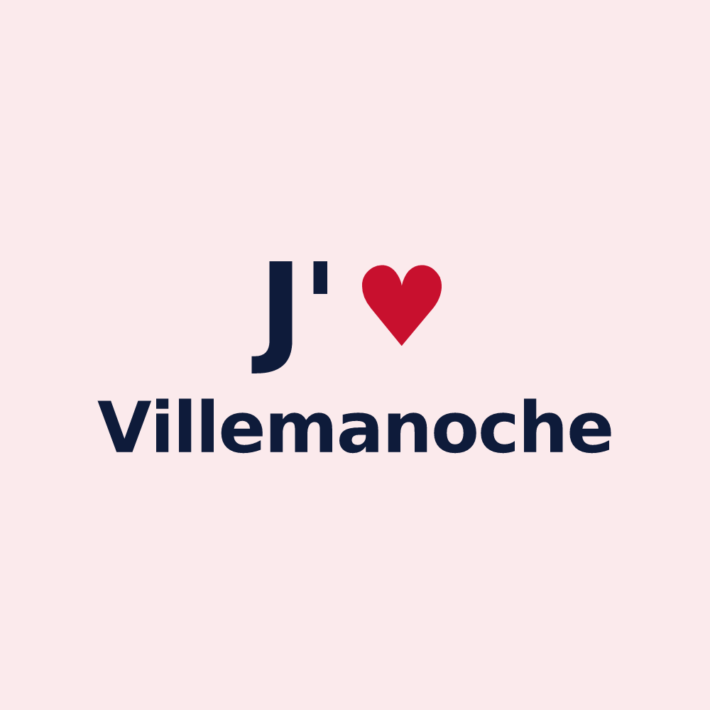 Magnet personnalisé Villemanoche — design J'aime Villemanoche