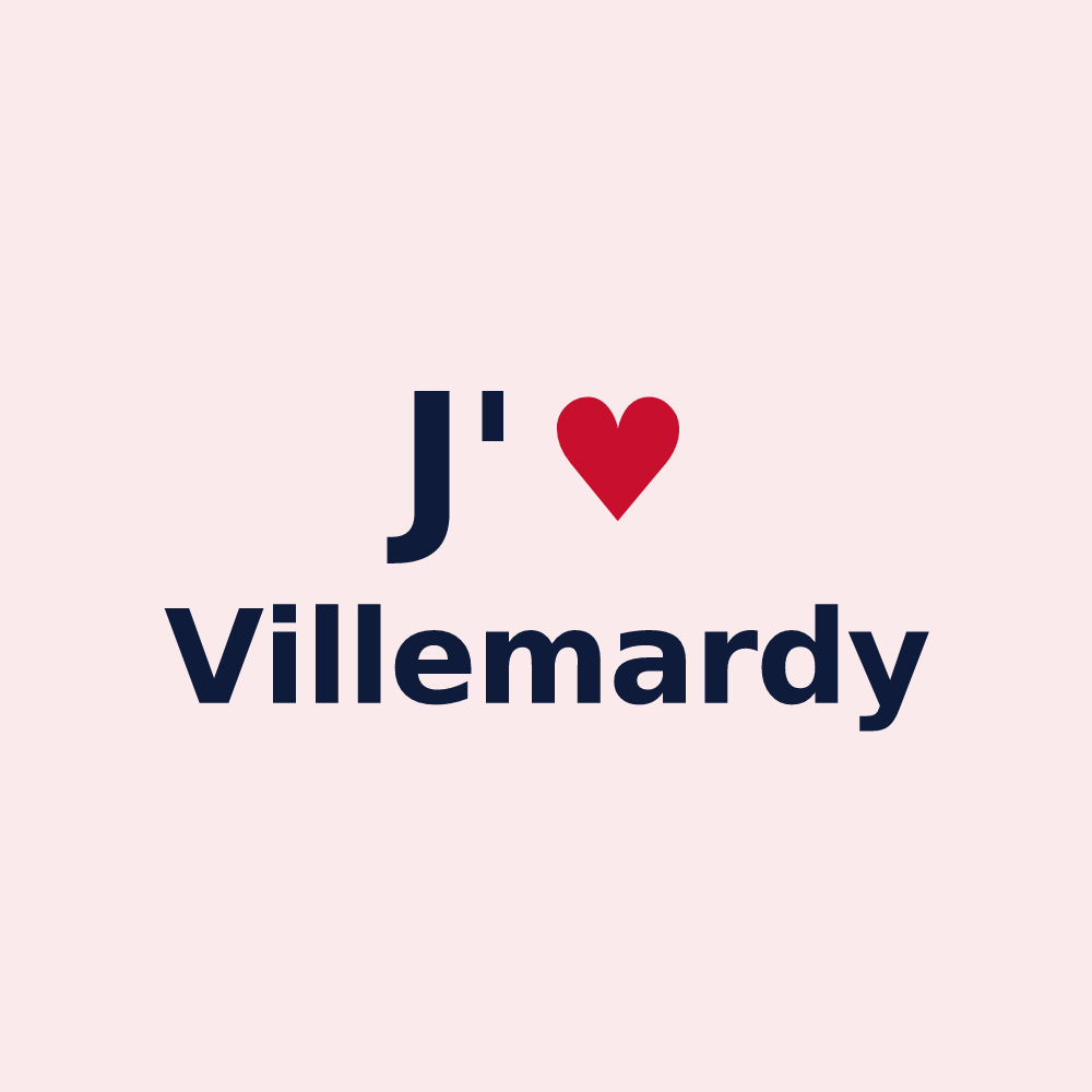 Magnet personnalisé Villemardy — design J'aime Villemardy