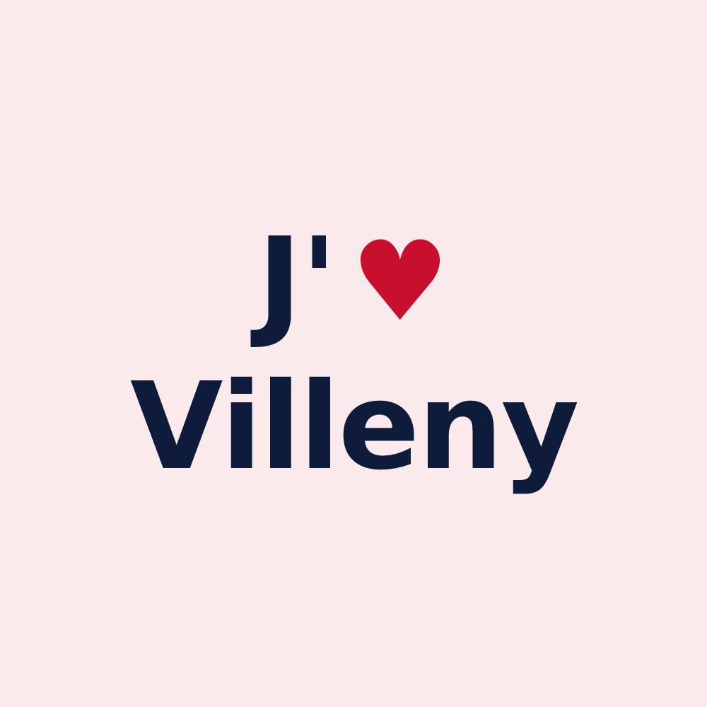 Magnet personnalisé Villeny — design J'aime Villeny