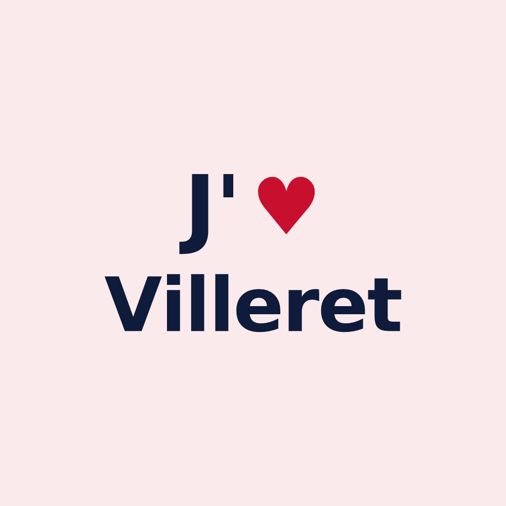 Magnet personnalisé Villeret — design J'aime Villeret