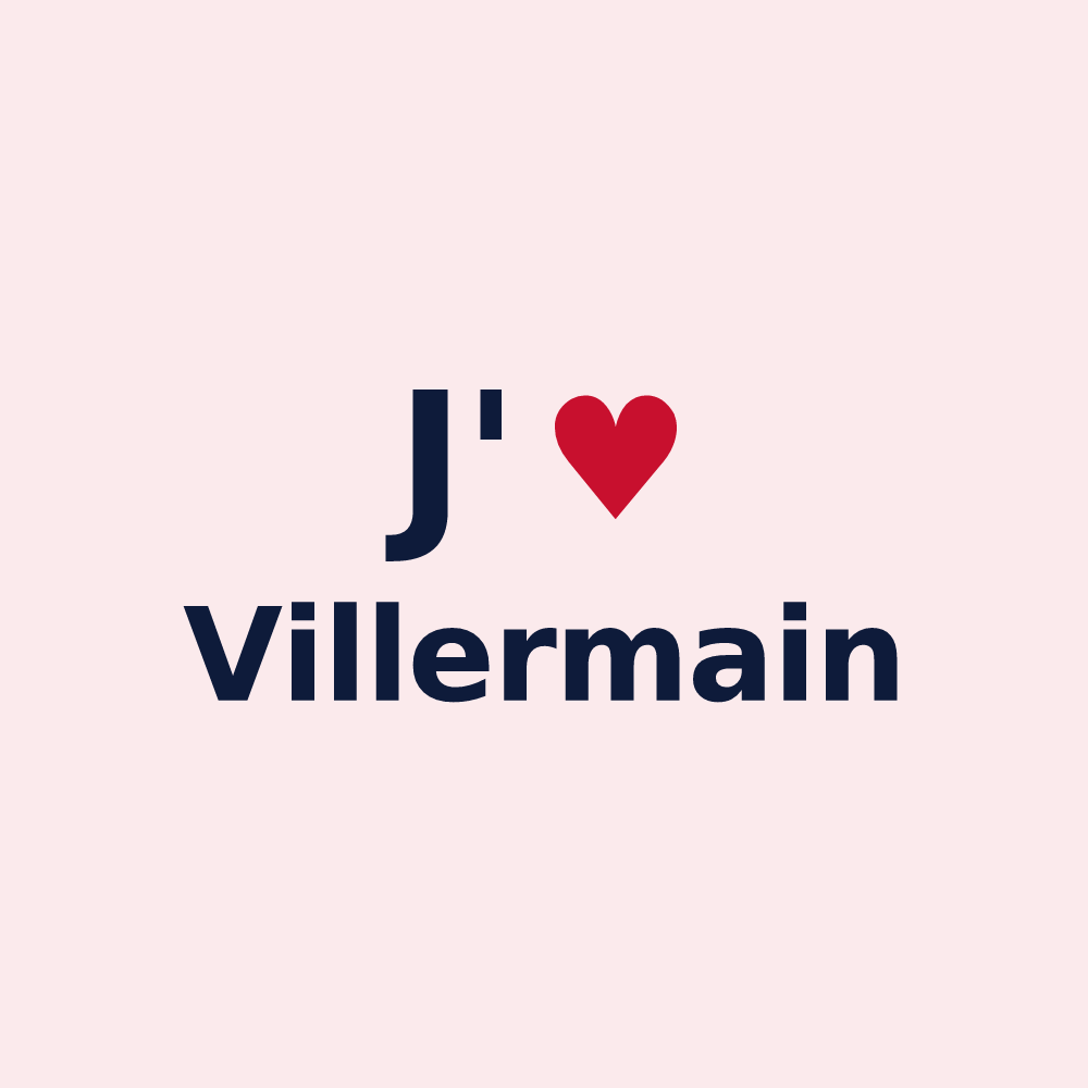 Magnet personnalisé Villermain — design J'aime Villermain