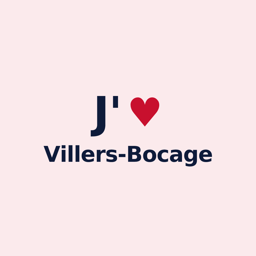 Magnet personnalisé Villers-Bocage — design J'aime Villers-Bocage