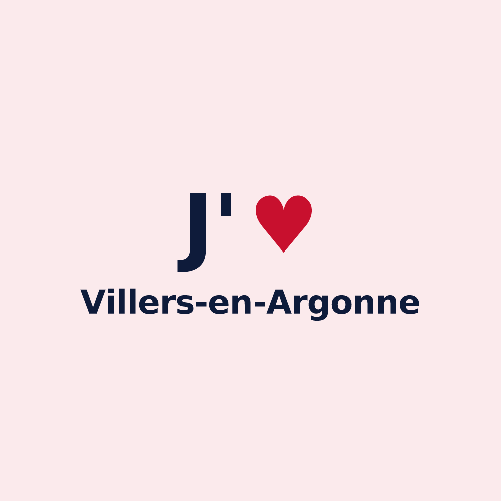 Magnet personnalisé Villers-en-Argonne — design J'aime Villers-en-Argonne