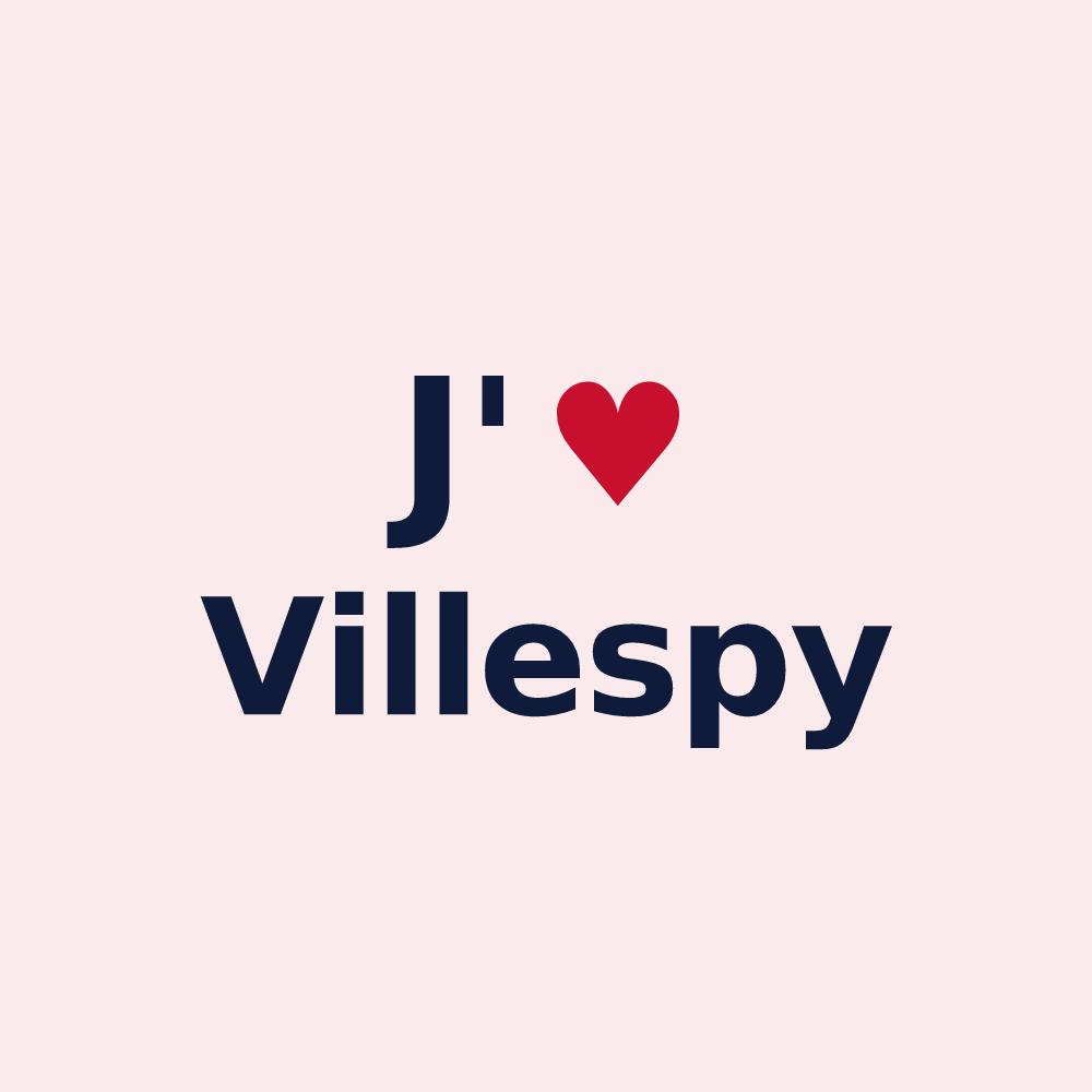 Magnet personnalisé Villespy — design J'aime Villespy