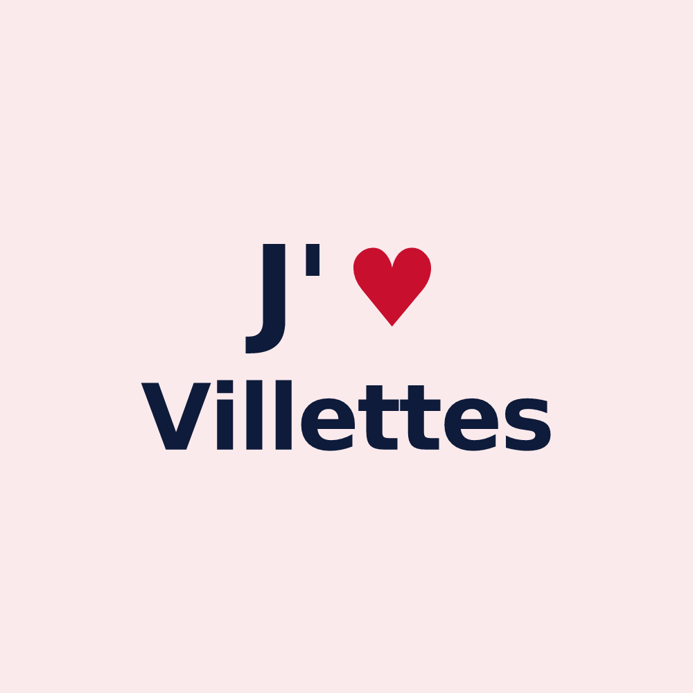Magnet personnalisé Villettes — design J'aime Villettes