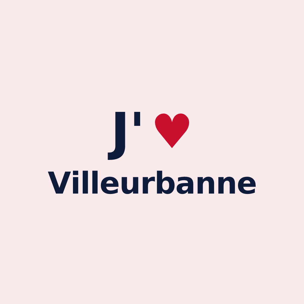 Magnet personnalisé Villeurbanne — design J'aime Villeurbanne