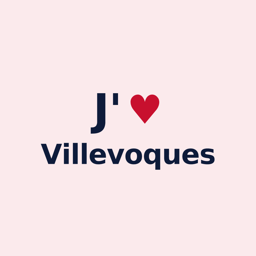 Magnet personnalisé Villevoques — design J'aime Villevoques