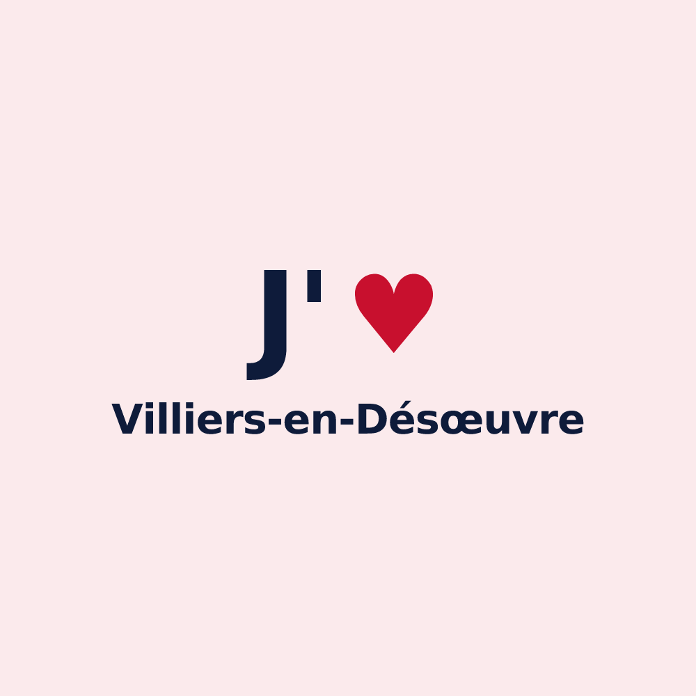 Magnet personnalisé Villiers-en-Désœuvre — design J'aime Villiers-en-Désœuvre