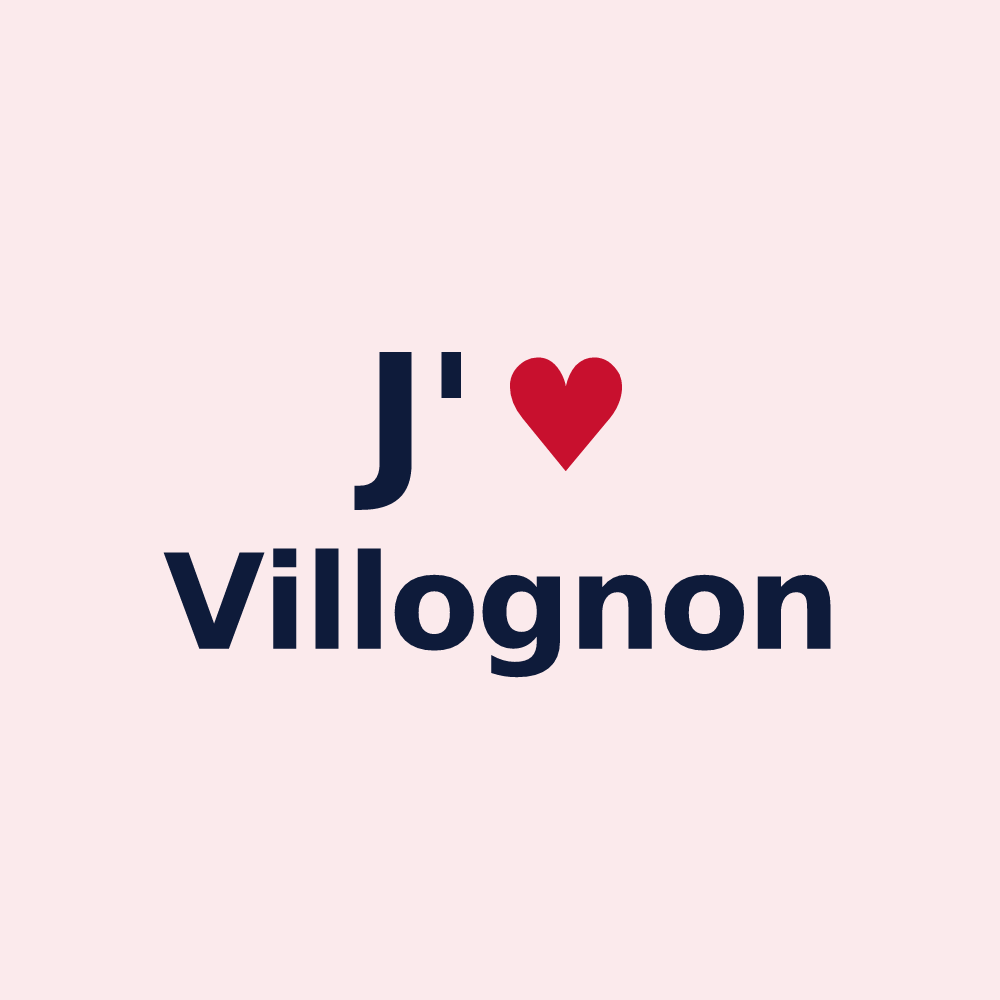 Magnet personnalisé Villognon — design J'aime Villognon