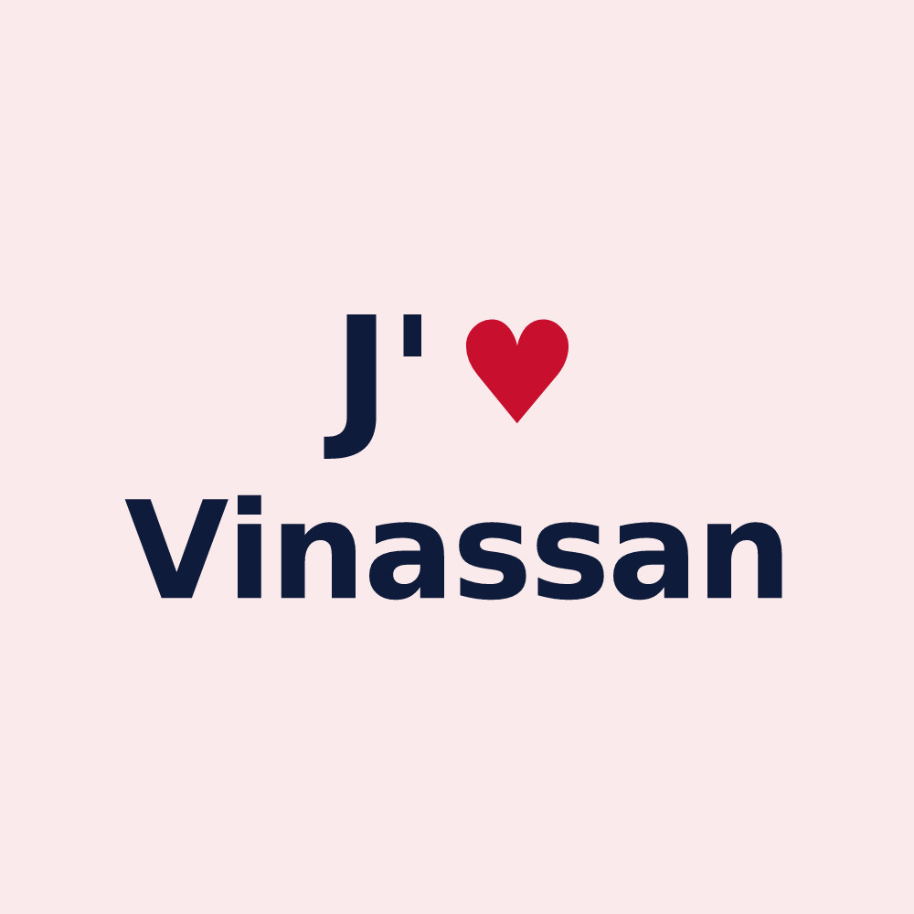 Magnet personnalisé Vinassan — design J'aime Vinassan