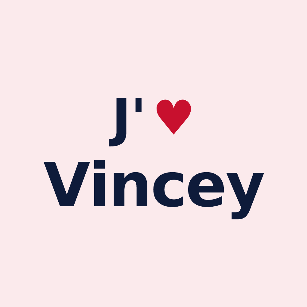 Magnet personnalisé Vincey — design J'aime Vincey