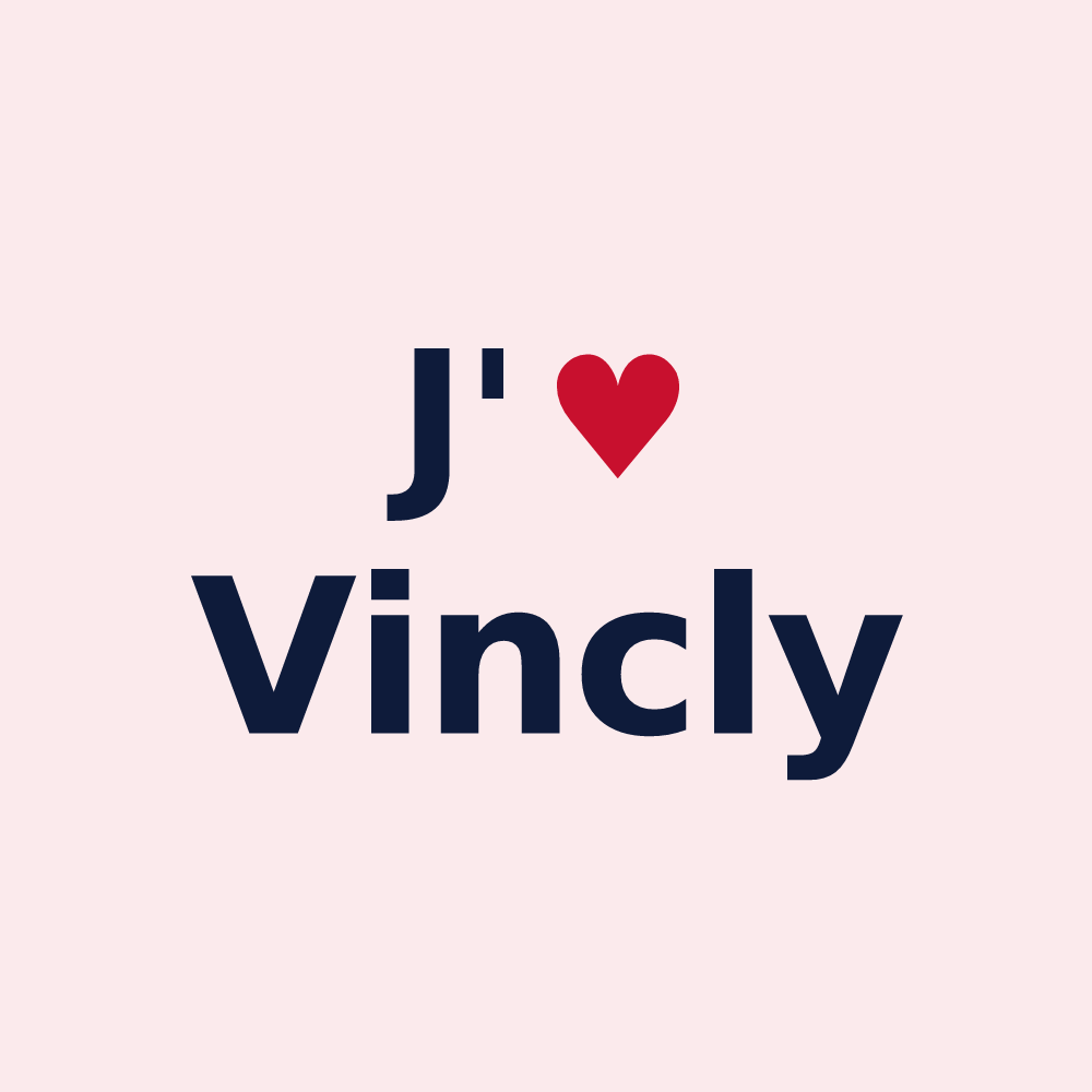 Magnet personnalisé Vincly — design J'aime Vincly