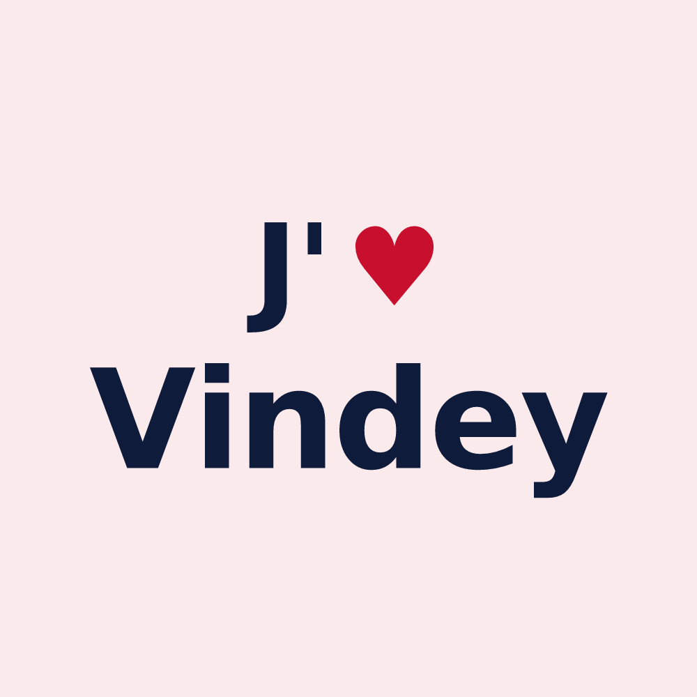 Magnet personnalisé Vindey — design J'aime Vindey