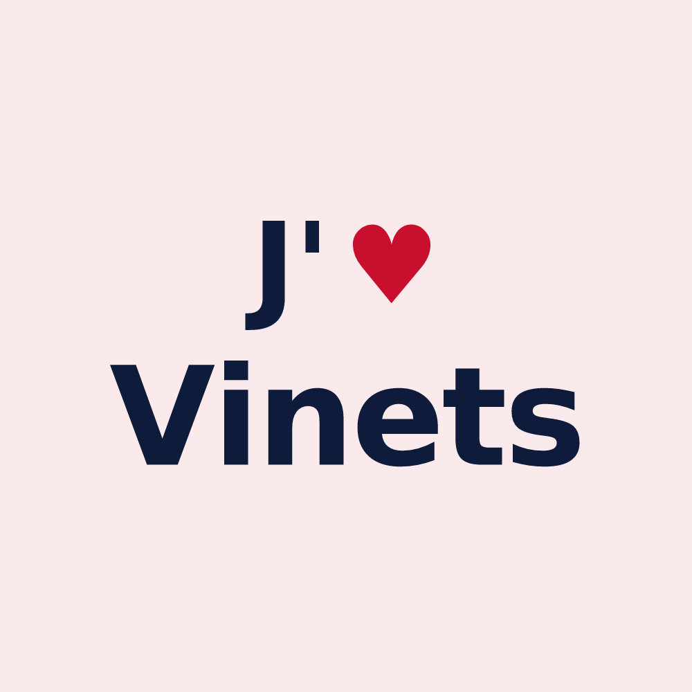 Magnet personnalisé Vinets — design J'aime Vinets