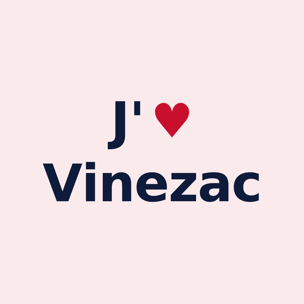 Magnet personnalisé Vinezac — design J'aime Vinezac