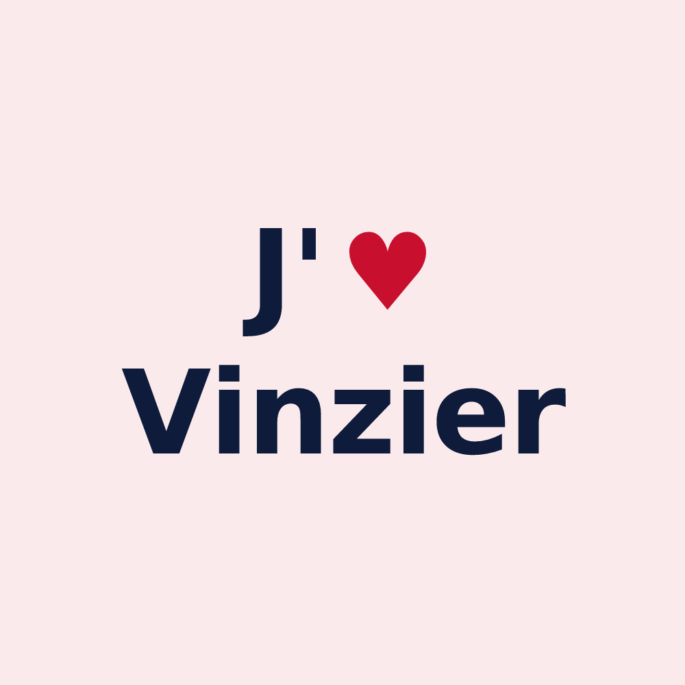 Magnet personnalisé Vinzier — design J'aime Vinzier