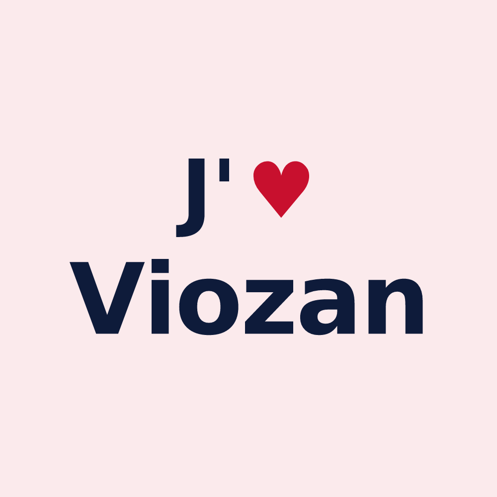 Magnet personnalisé Viozan — design J'aime Viozan