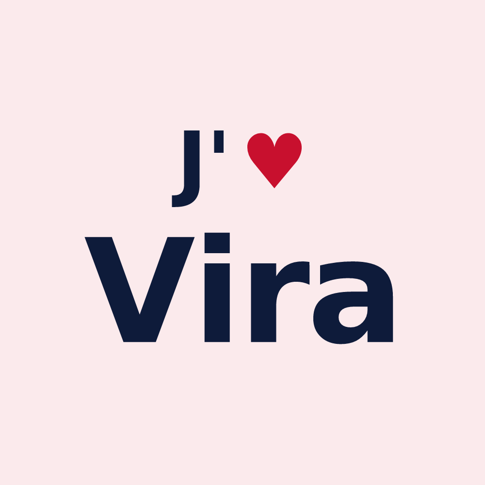 Magnet personnalisé Vira — design « J'aime Vira » imprimé sur le magnet