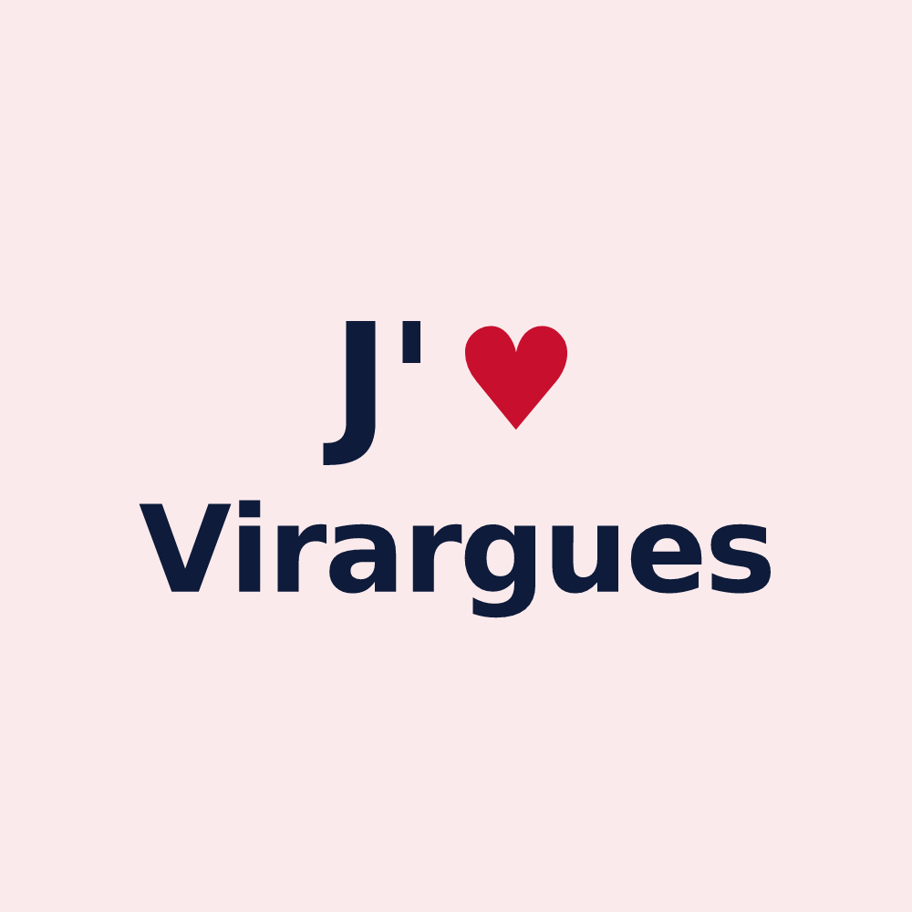 Magnet personnalisé Virargues — design J'aime Virargues