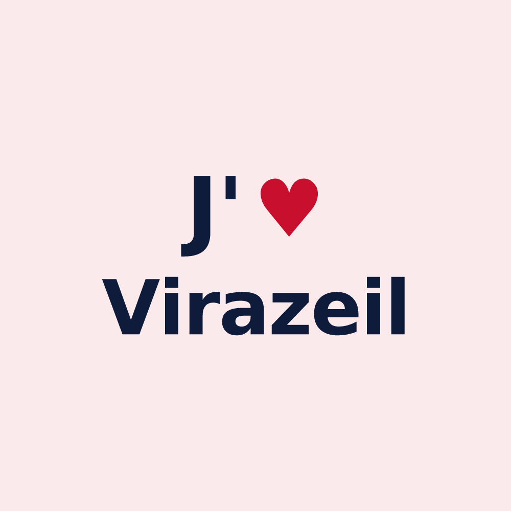 Magnet personnalisé Virazeil — design J'aime Virazeil