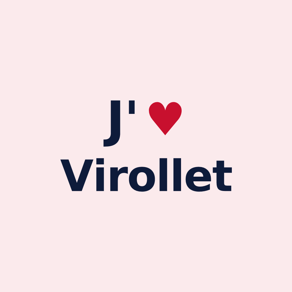 Magnet personnalisé Virollet — design J'aime Virollet