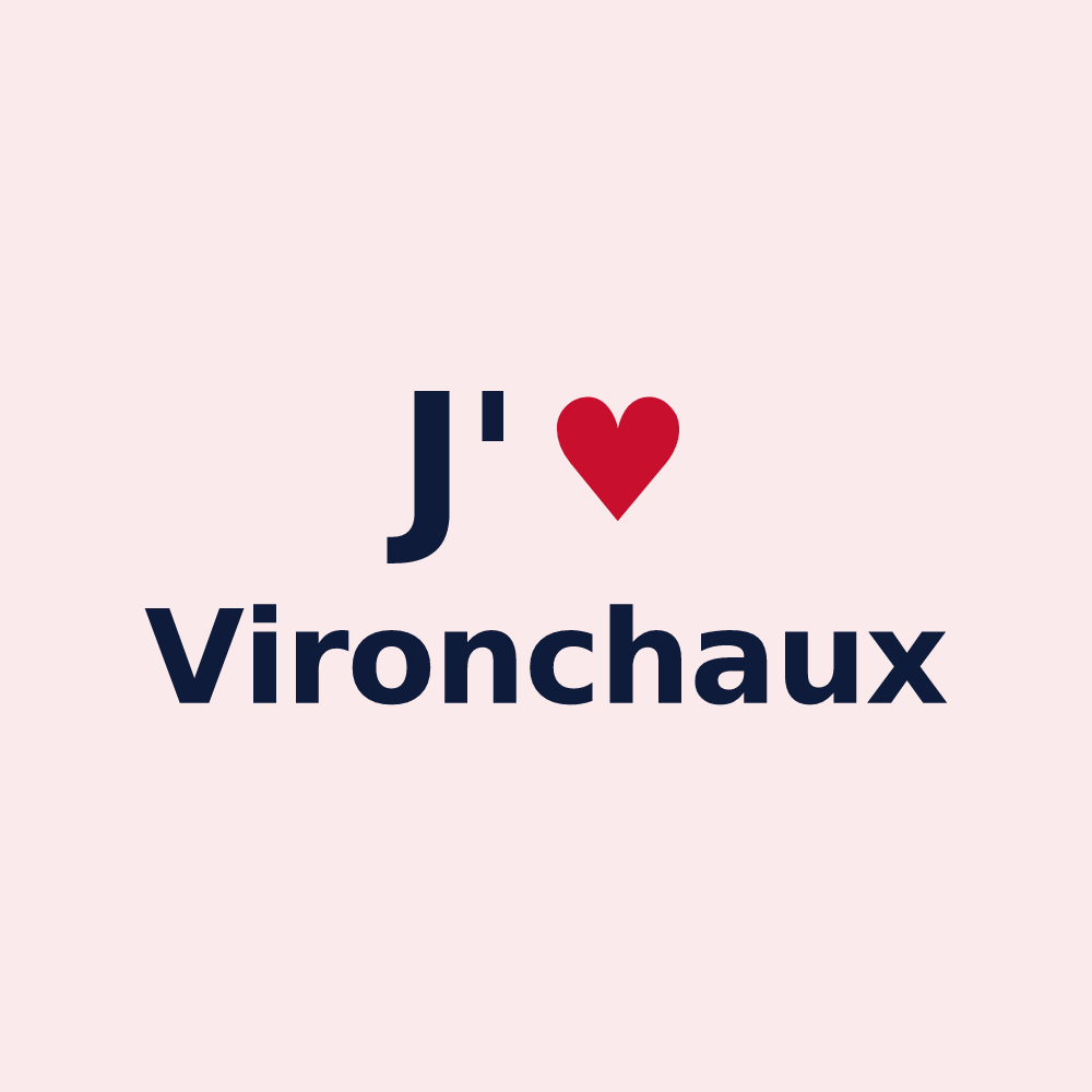 Magnet personnalisé Vironchaux — design J'aime Vironchaux
